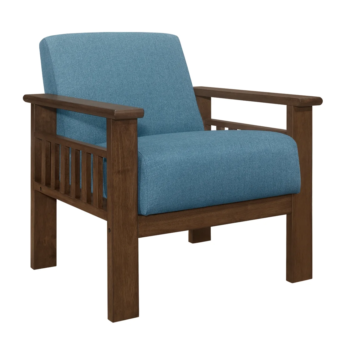 Helena Accent Chair with Storage Arms, Blue