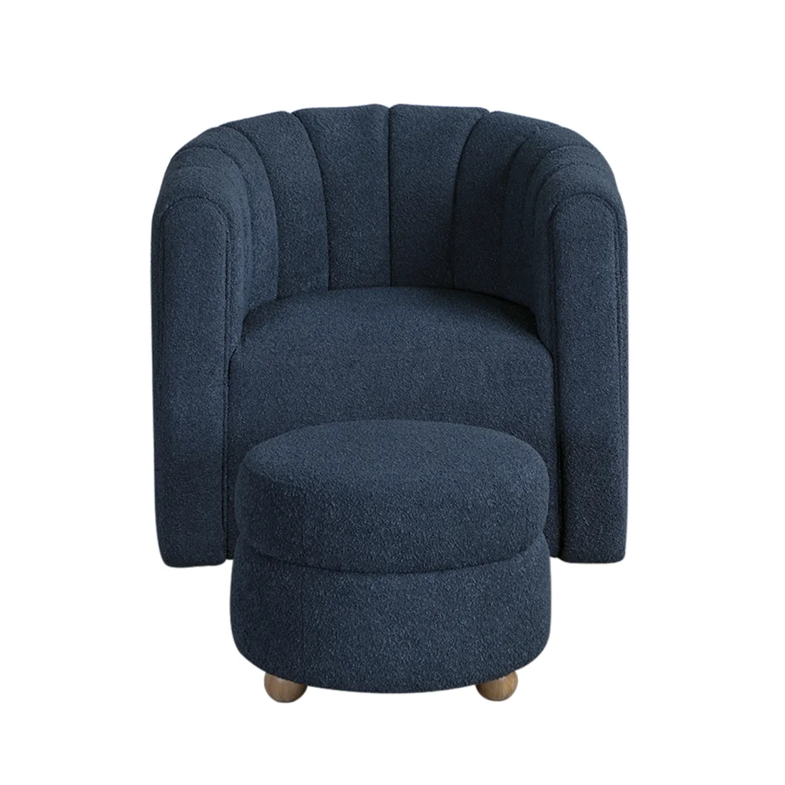 Delaney Swivel Chair with Ottoman, Blue