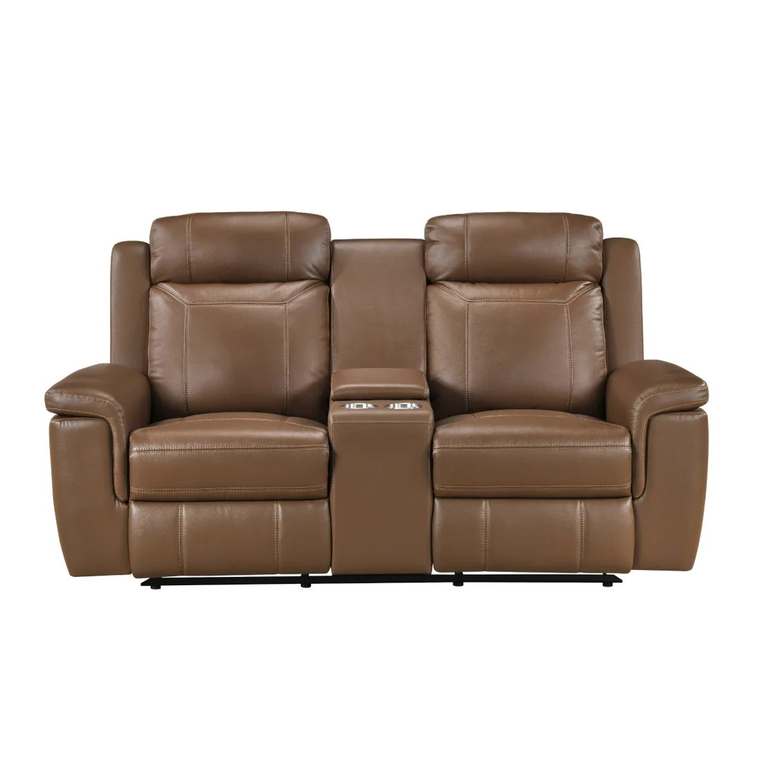 Nest Reclining Loveseat, Camel, view 1