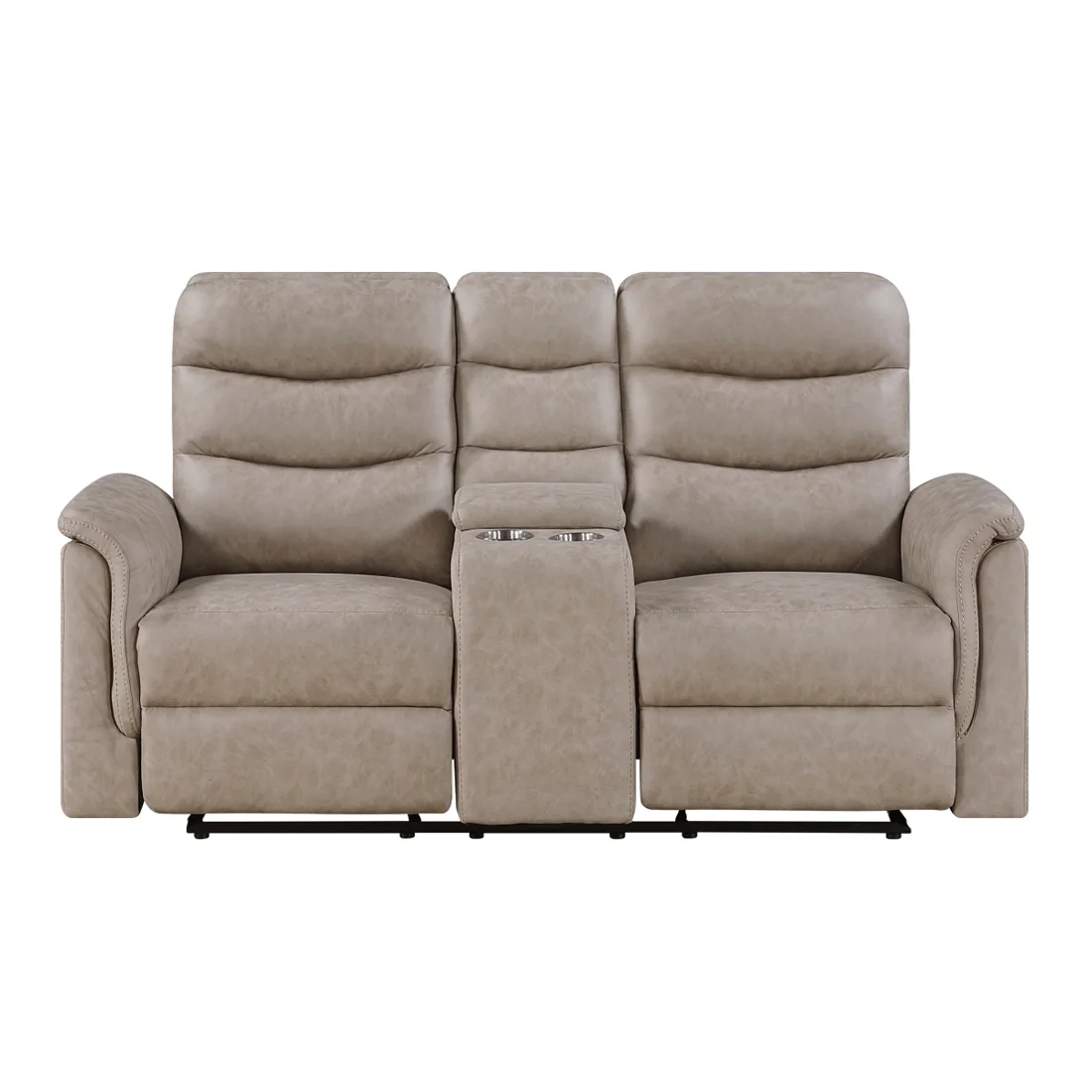 Metric Reclining Loveseat, Taupe, view 1