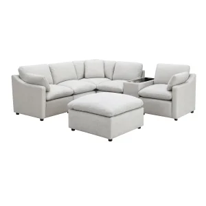 Pippa 7-Piece Modular Sectional, Light Grey, view 1