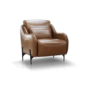 Palo Accent Chair with Pillow, Cappucino Brown