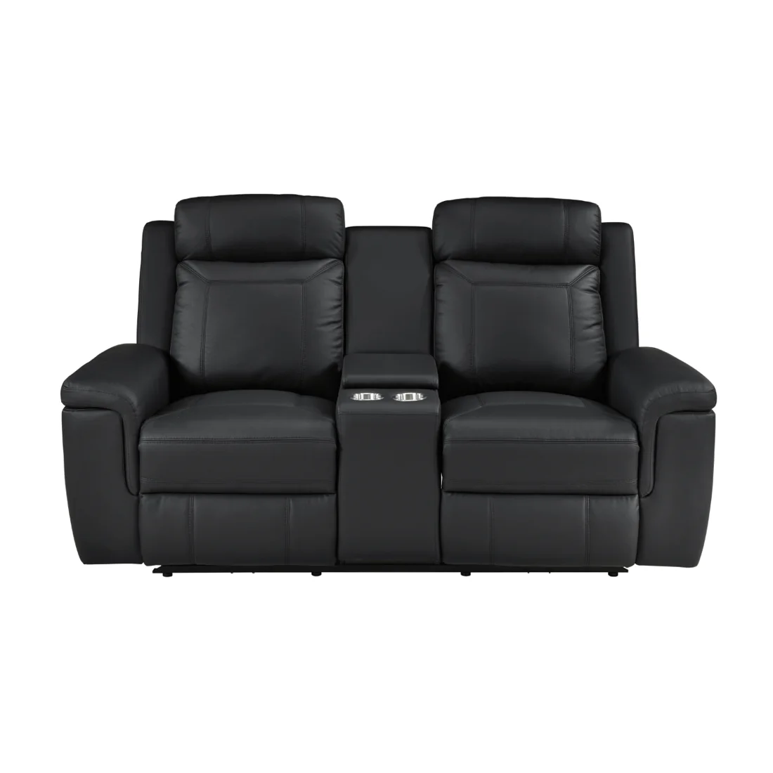 Nest Reclining Loveseat, Black, view 1