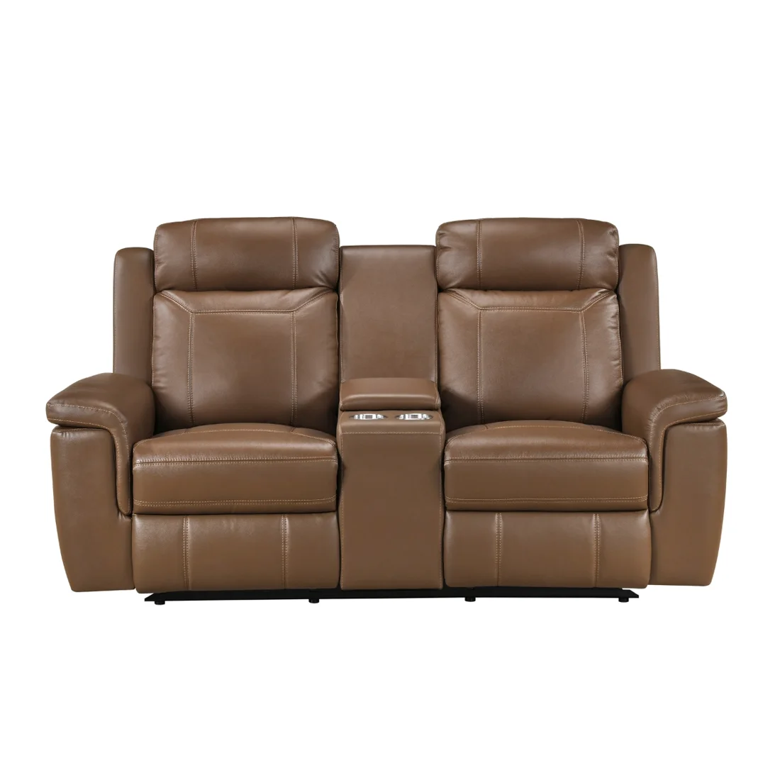Nest Reclining Loveseat, Toffee Brown, view 1