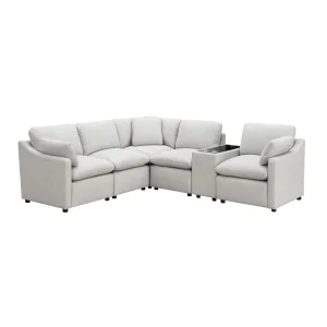 Pippa 6-Piece Modular Sectional, Light Grey, view 1