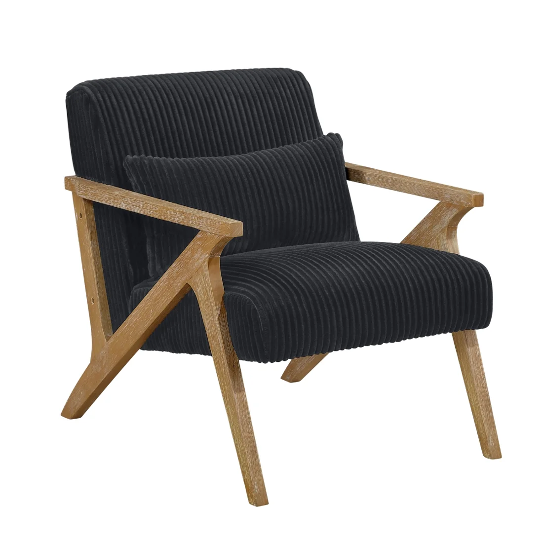 Chevron Accent Chair, Black, view 1