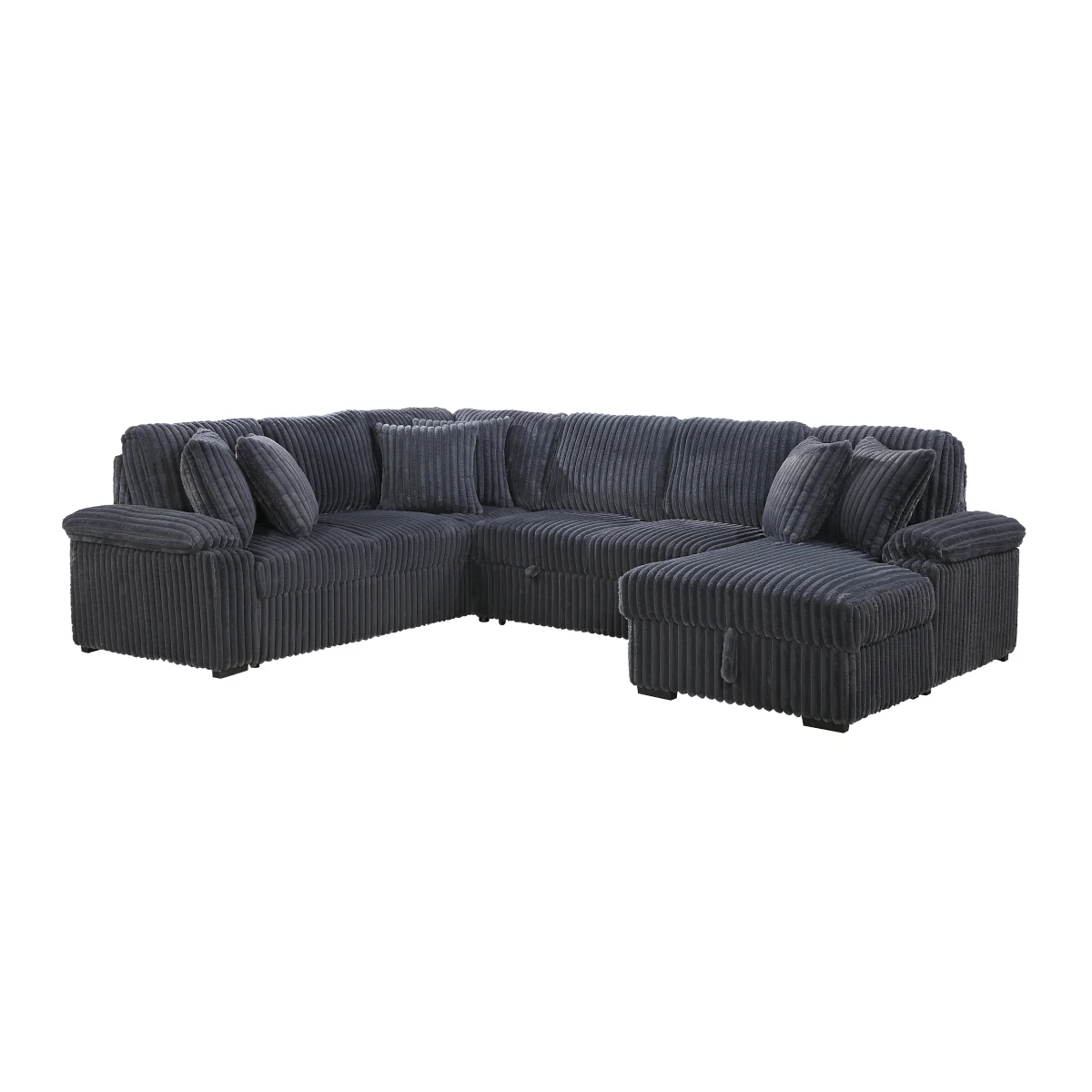 8317 Storage Sleeper Sectional, Dark gray