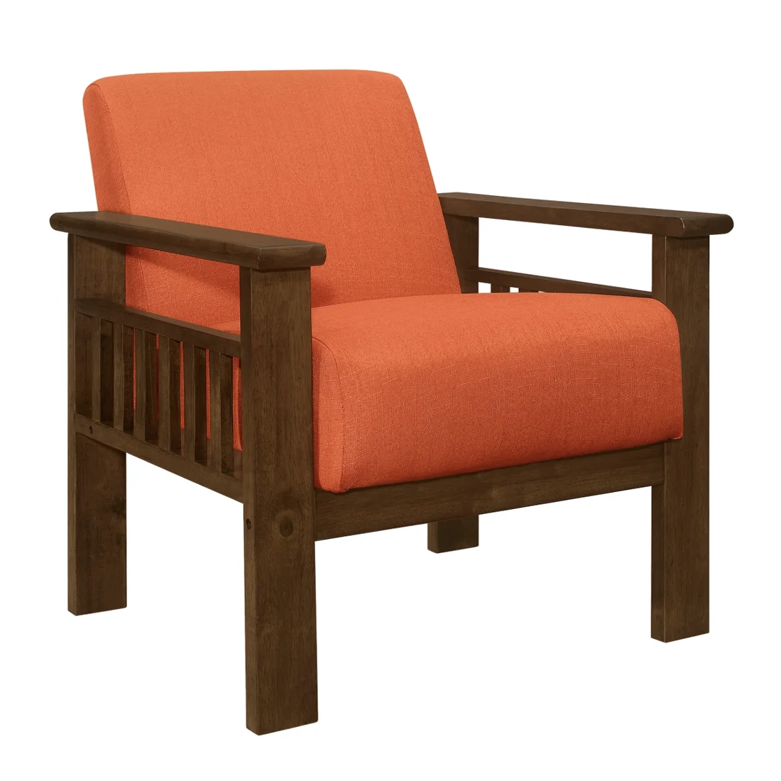 Helena Accent Chair with Storage Arms, Orange, view 1