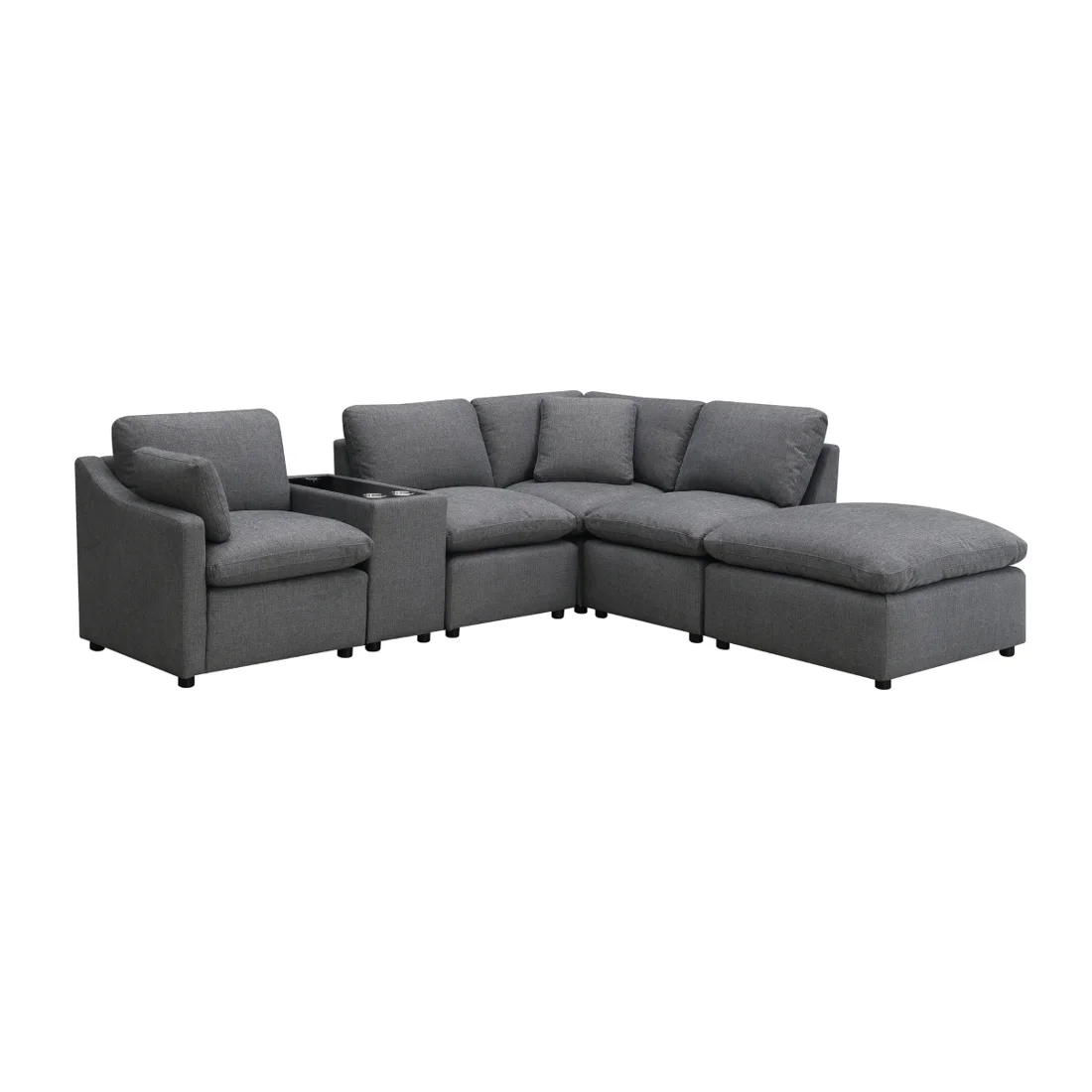 Pippa 6-Piece Modular Sectional, Grey, view 1
