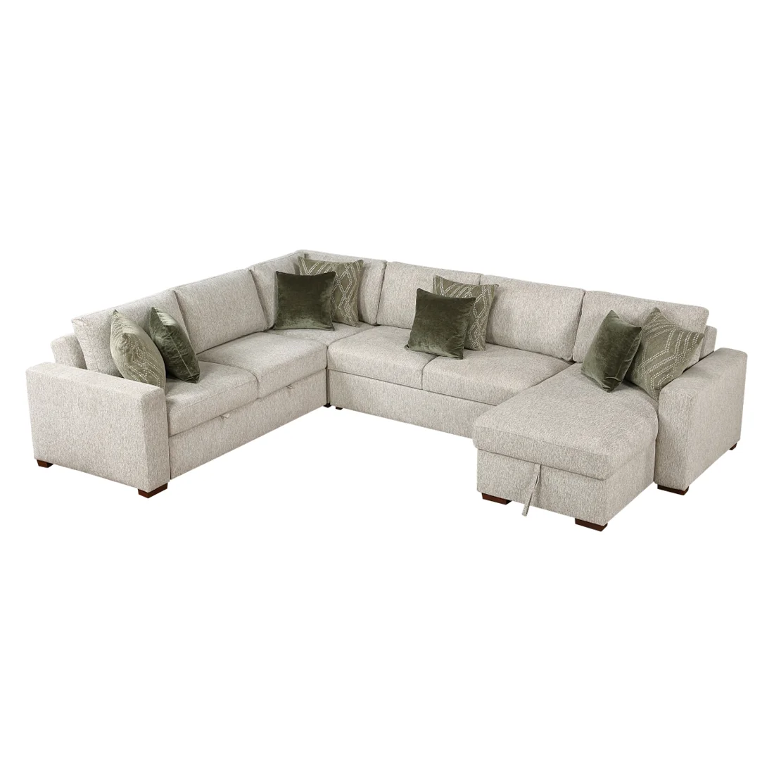 Isla 4-Piece Sleeper Sectional, Sage Sand, view 1