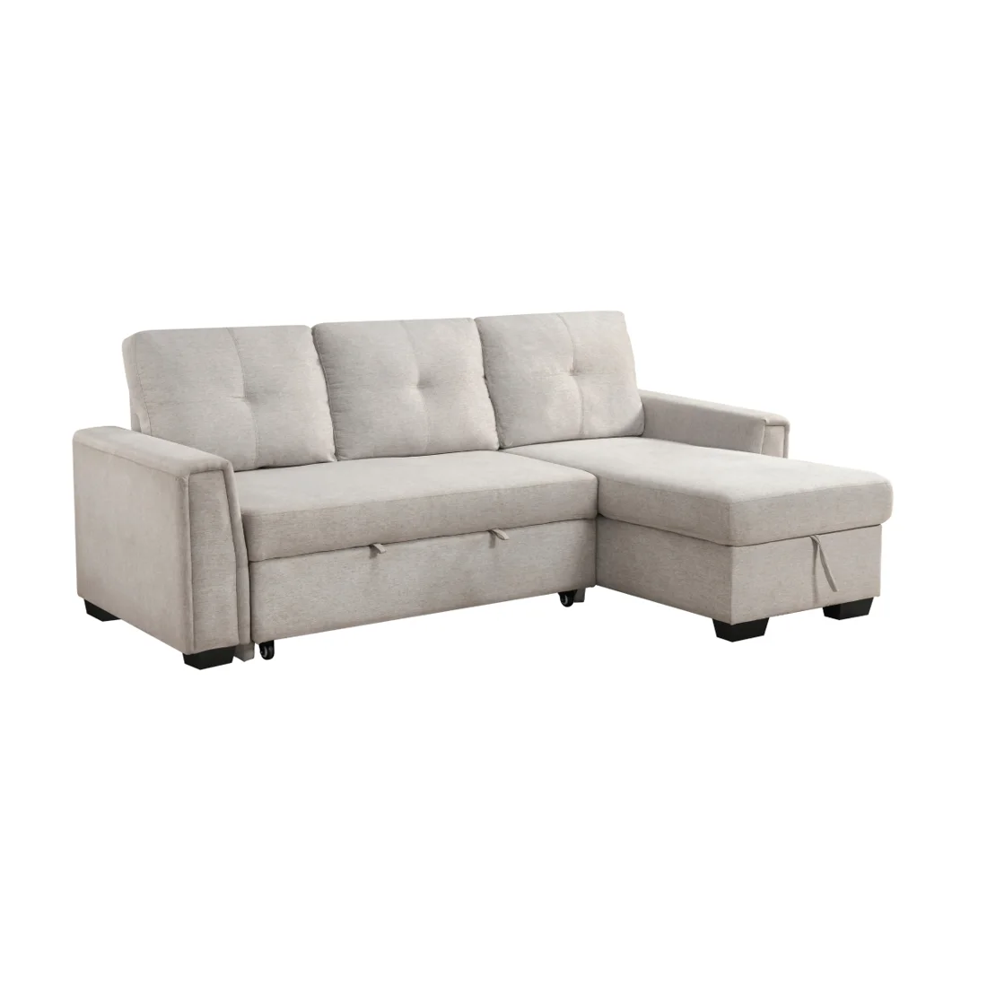 Convene 2-Piece Sleeper Sectional, Light gray