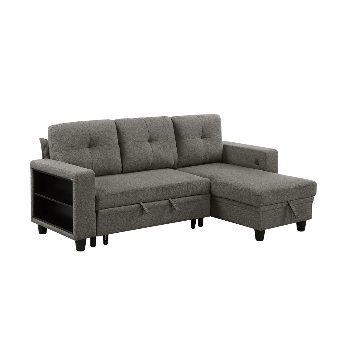 Robinson Sleeper Sectional, Dark brown