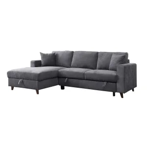 Jordan 2-Piece Sleeper Sectional, Dark Grey