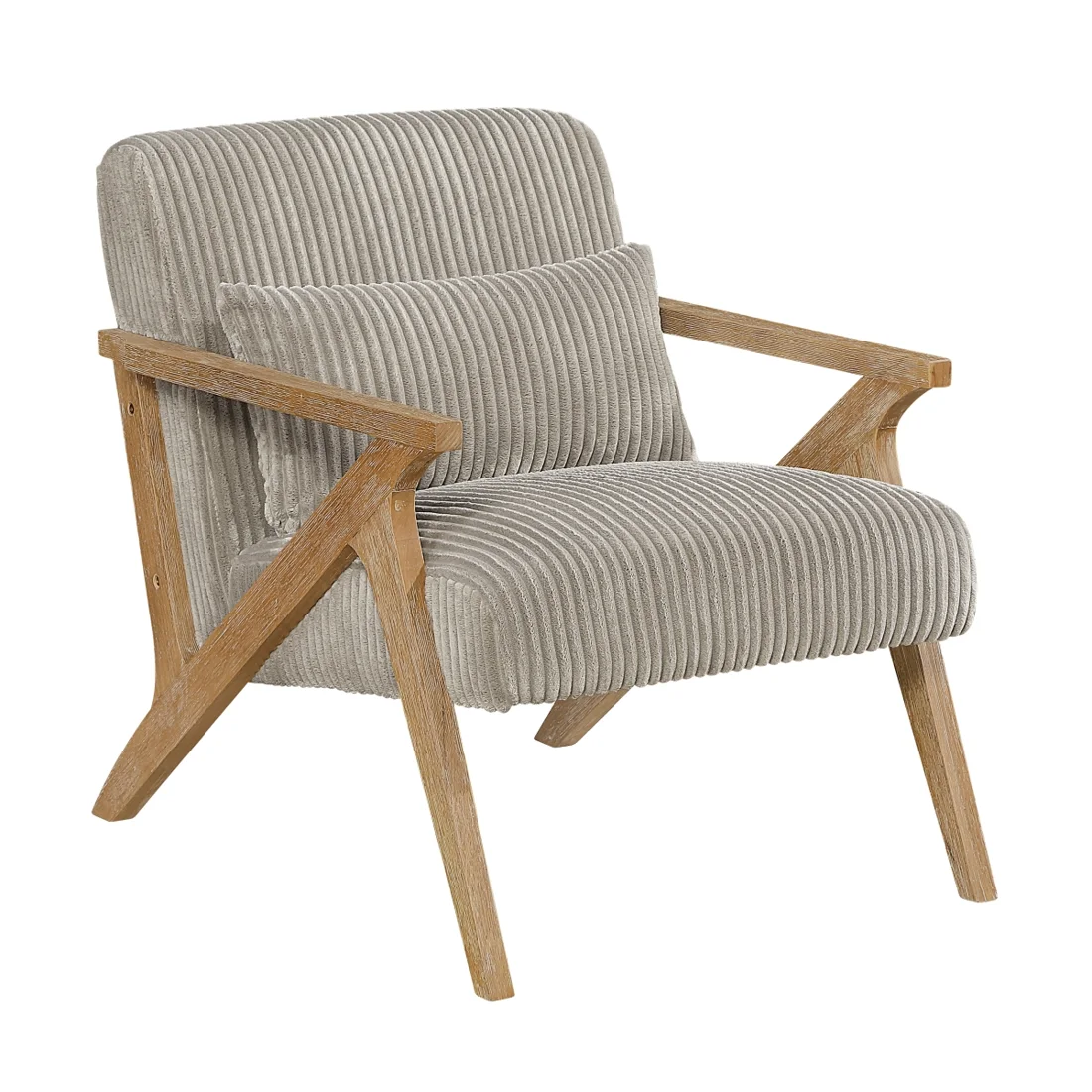 Chevron Accent Chair, Taupe, view 1