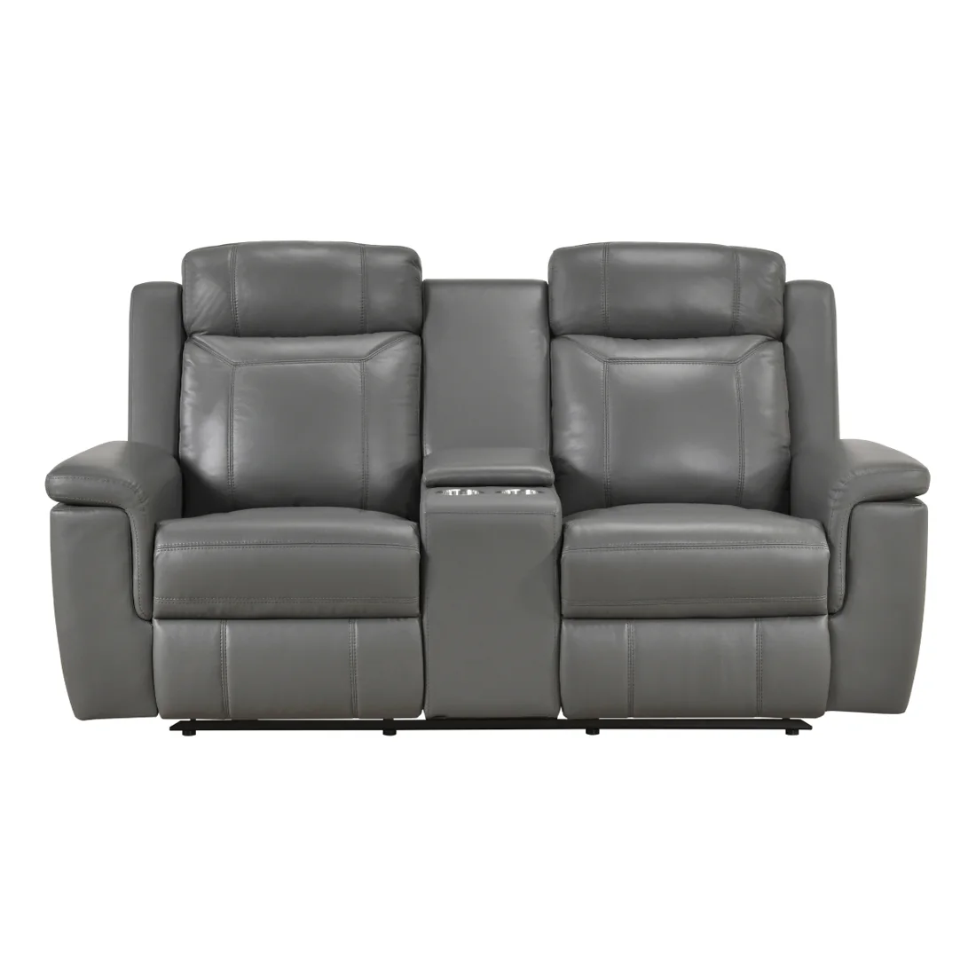Nest Reclining Loveseat, Dark gray, view 1