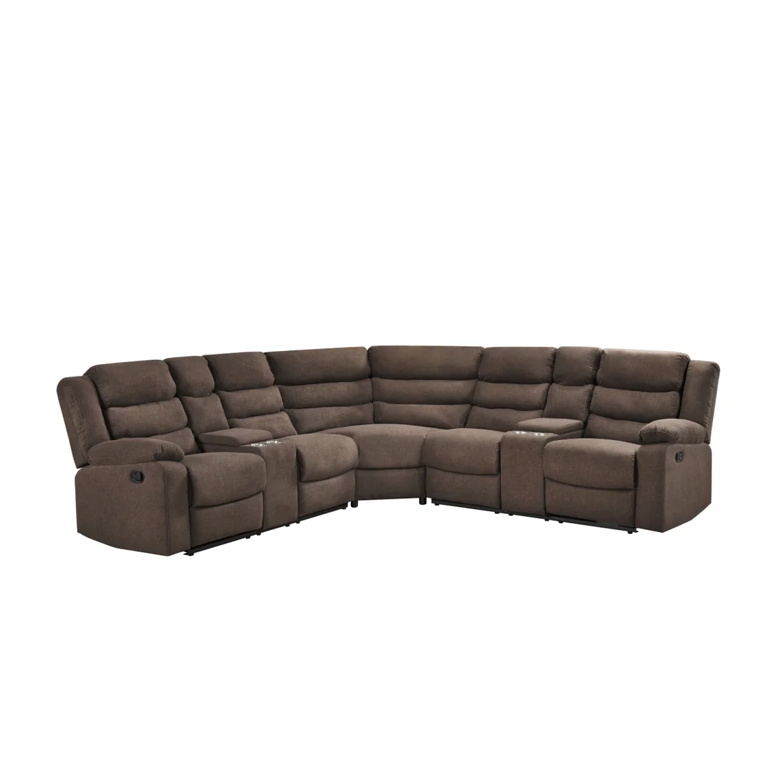 Rashid 3-Piece Sectional, Brown
