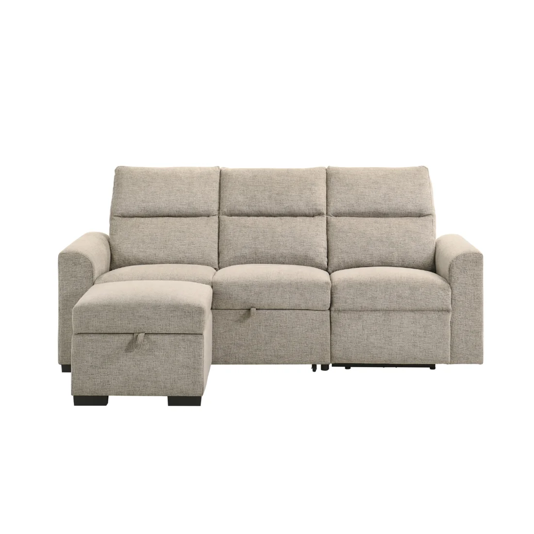Kallias 3-Piece Sleeper Sectional, Taupe