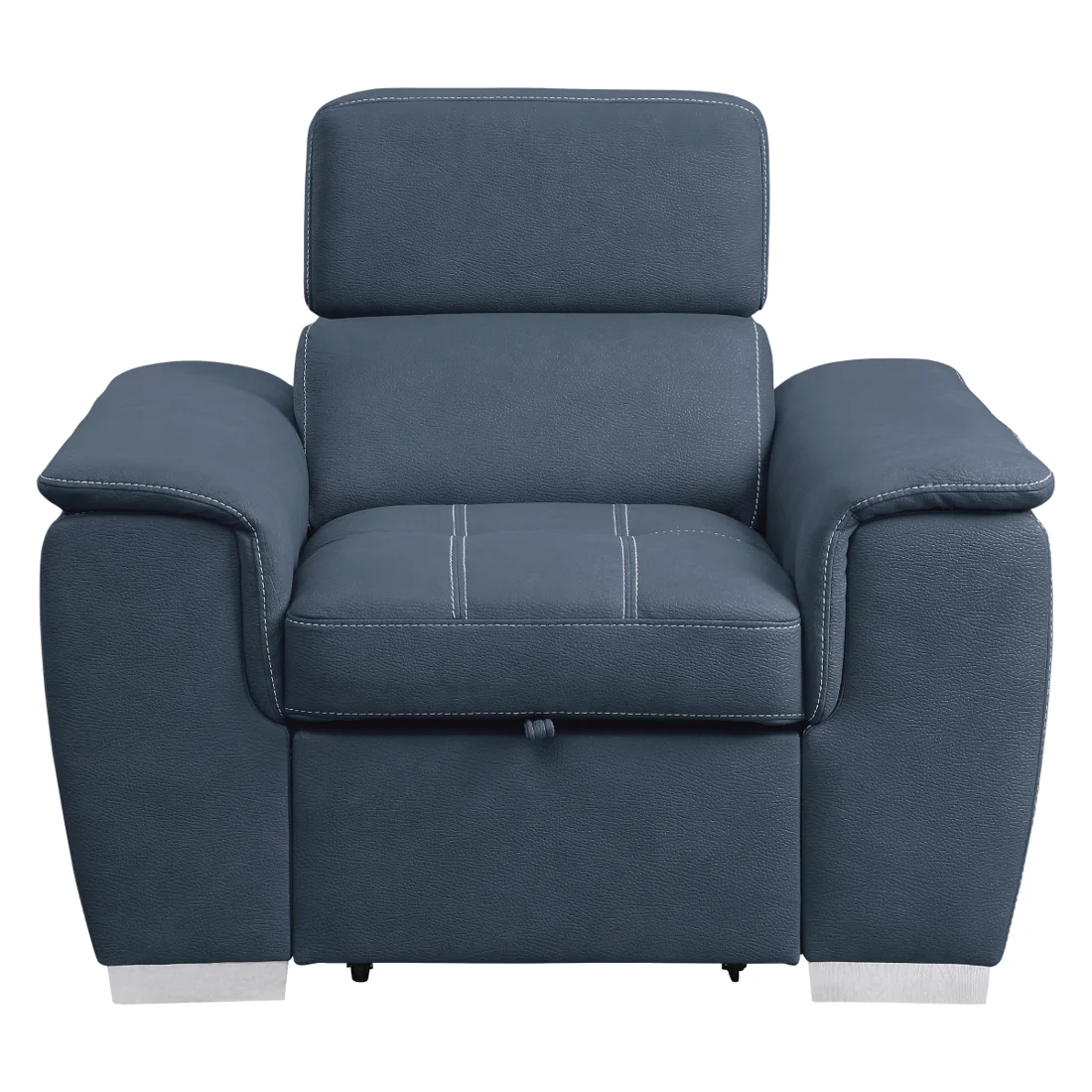 Ferriday Chair with Pull-out Ottoman, Blue