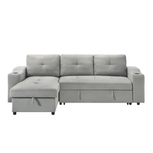 Decker 2-Piece Sleeper Sectional, Light Grey