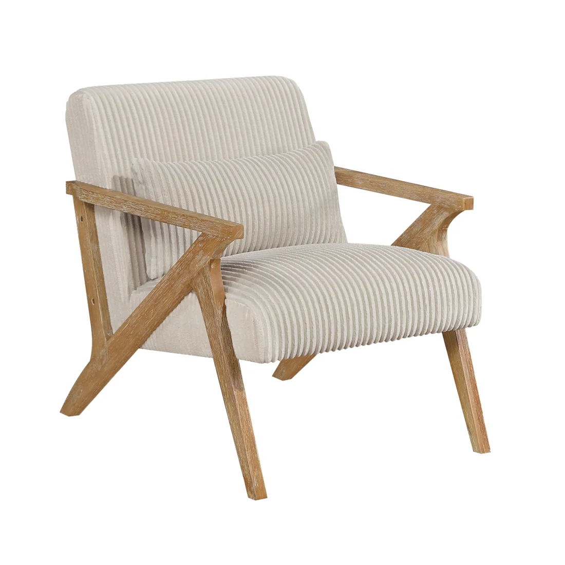 Chevron Accent Chair, Beige