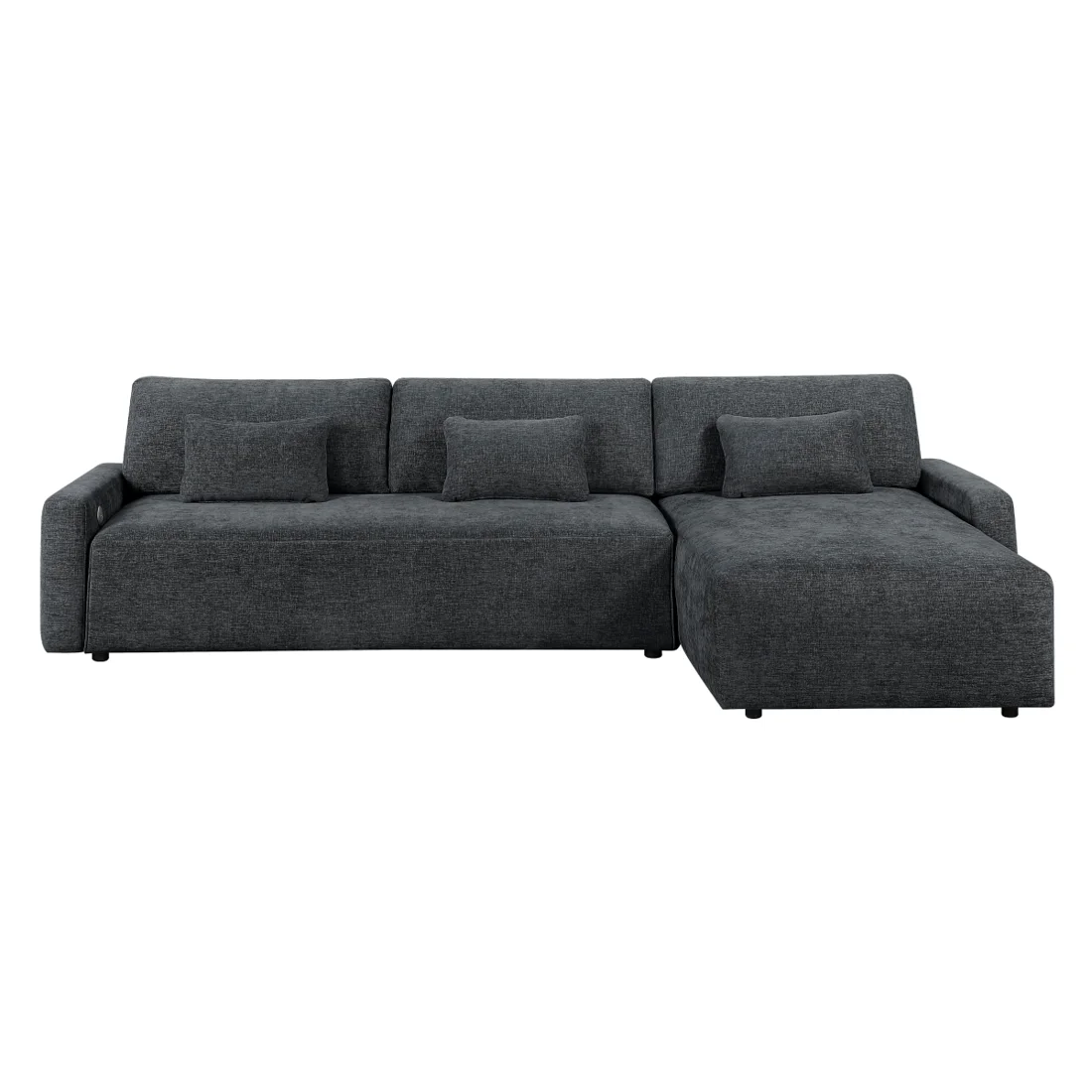 Cumulus 2-Piece Sleeper Sectional, Dark gray