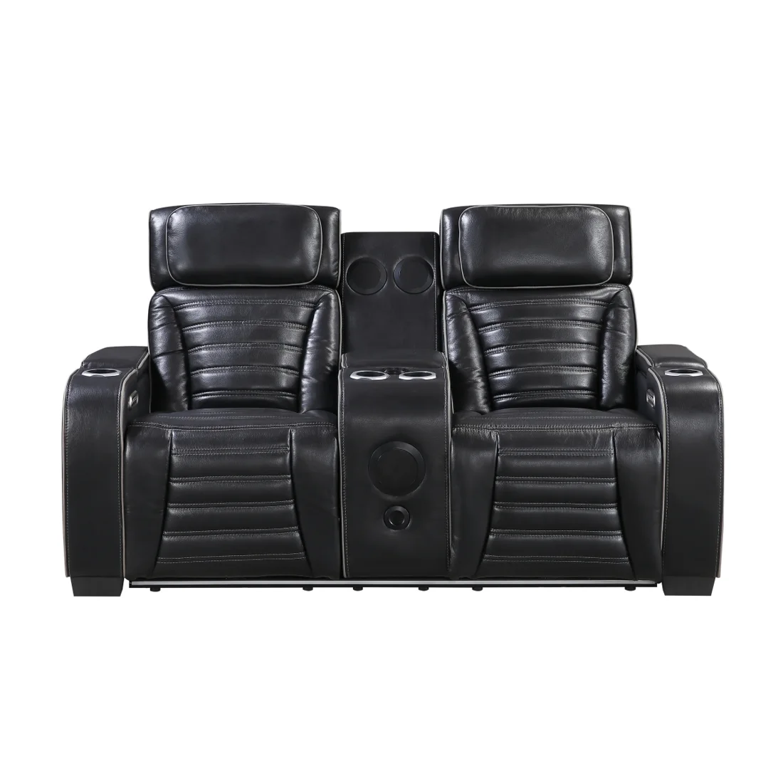 Cyber Reclining Loveseat, Black
