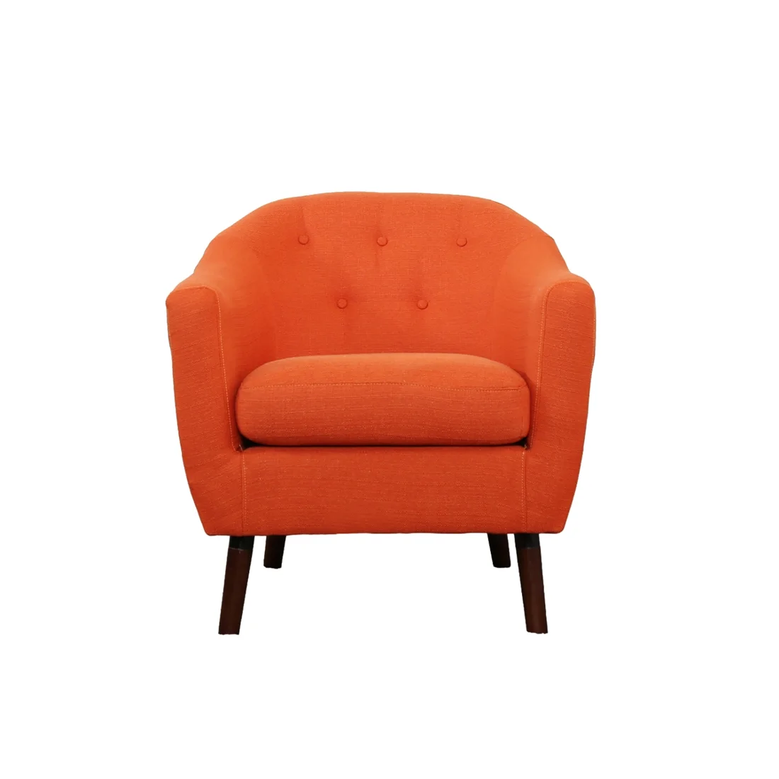Zia Accent Chair, Orange Fabric, Orange, view 1