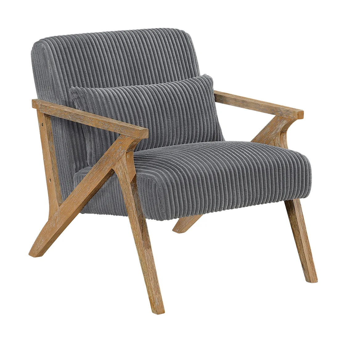 Chevron Accent Chair, Gray, view 1