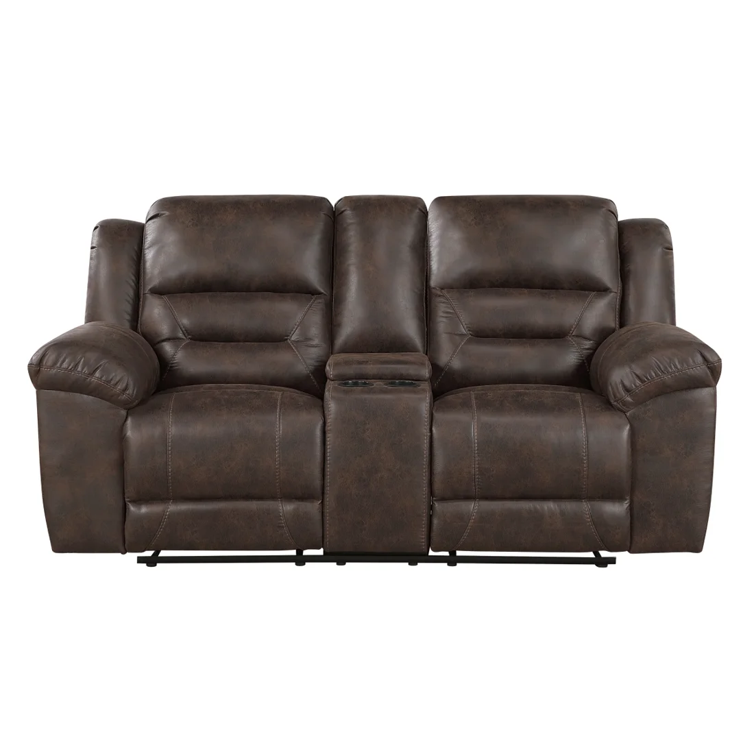 Hazen Reclining Loveseat, Dark brown, view 1