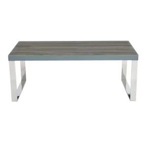 Silas Coffee Table, Stainless-steel open design frame with chrome finish · 5mm glass sticker topping for a glossy finish