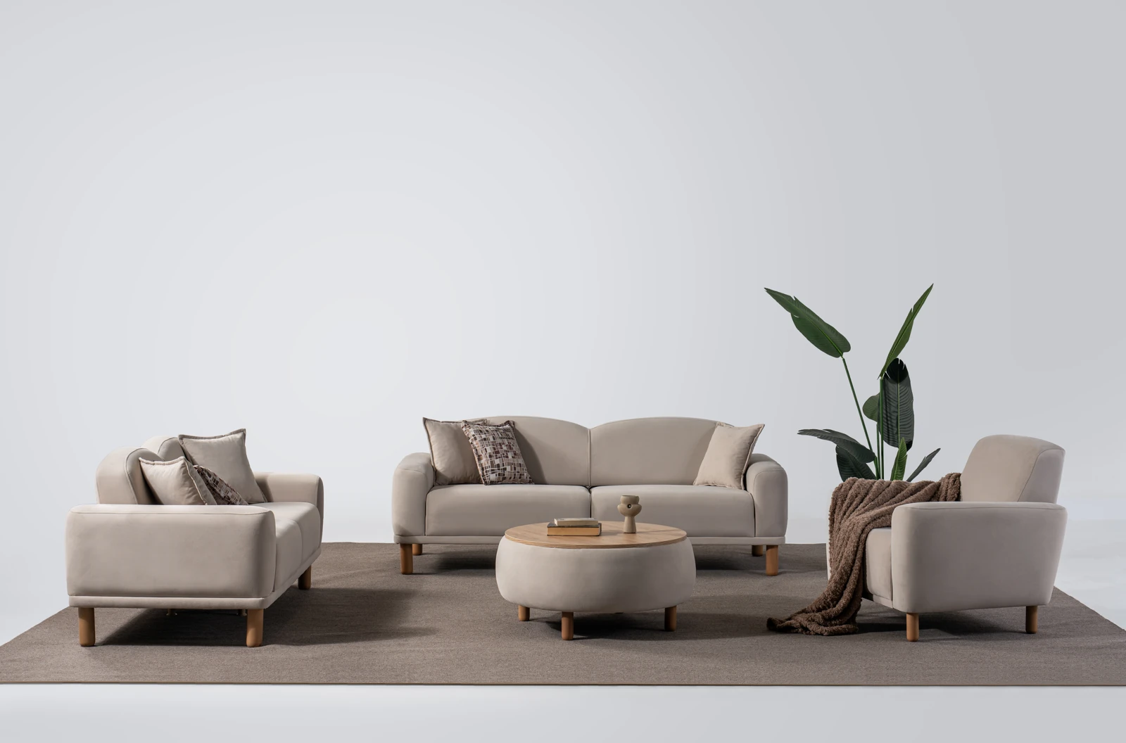 Marmara Bahama Sofa Set — Beige, Beige