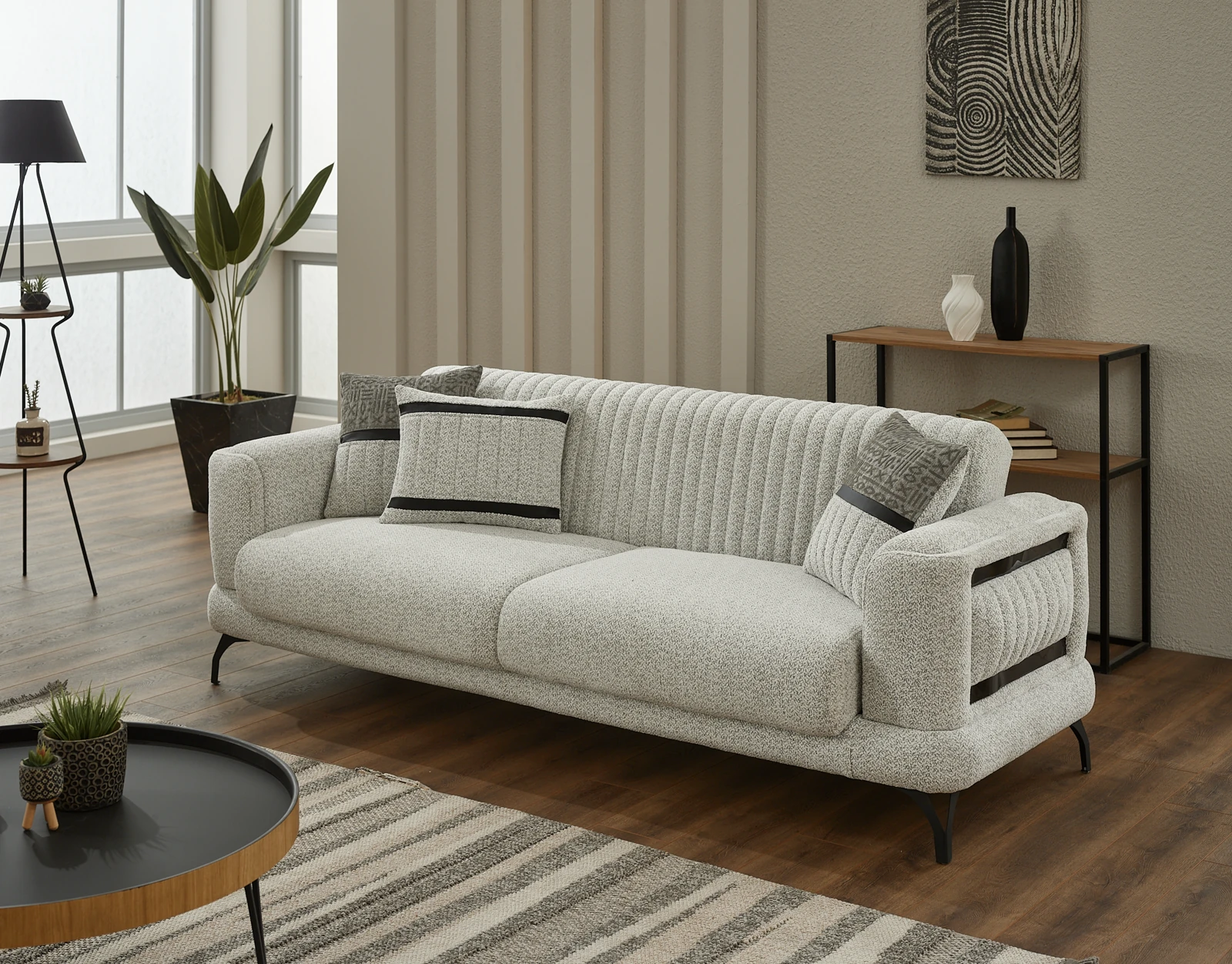Marmara Pierra Sofa Set — Light Gray, Light Gray